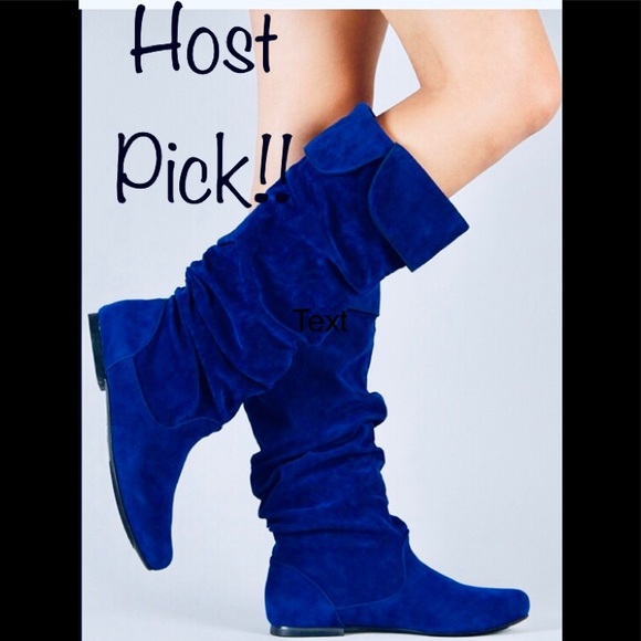 blue slouch boots